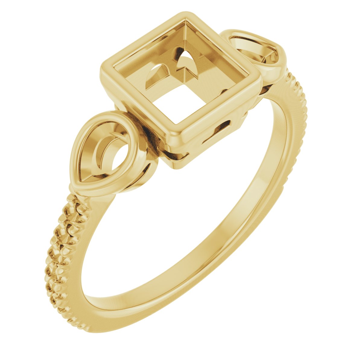 Bezel-Set Three-Stone Engagement Ring