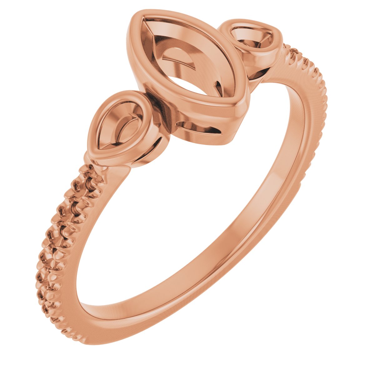Bezel-Set Three-Stone Engagement Ring