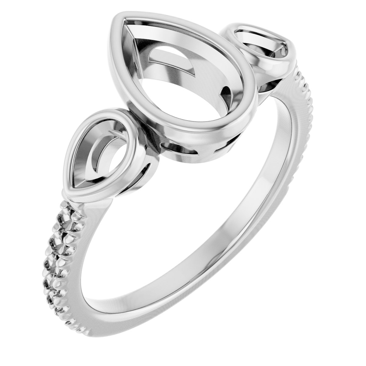 Bezel-Set Three-Stone Engagement Ring