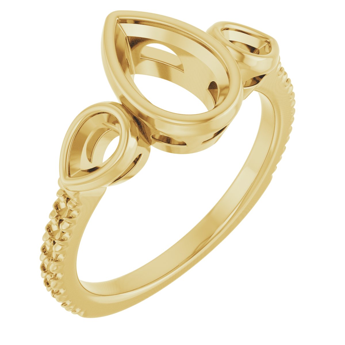 Bezel-Set Three-Stone Engagement Ring