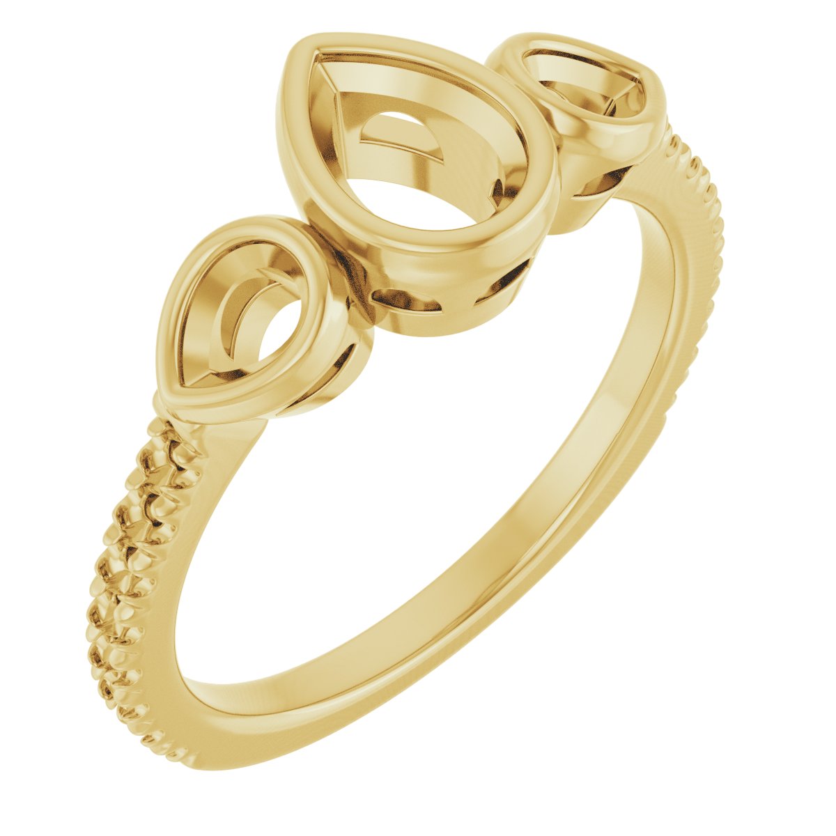 Bezel-Set Three-Stone Engagement Ring