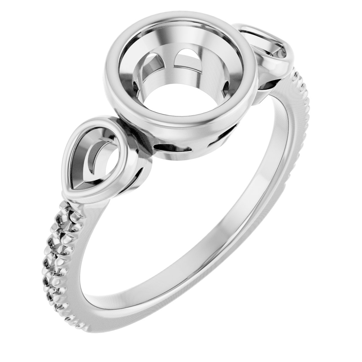 Bezel-Set Three-Stone Engagement Ring