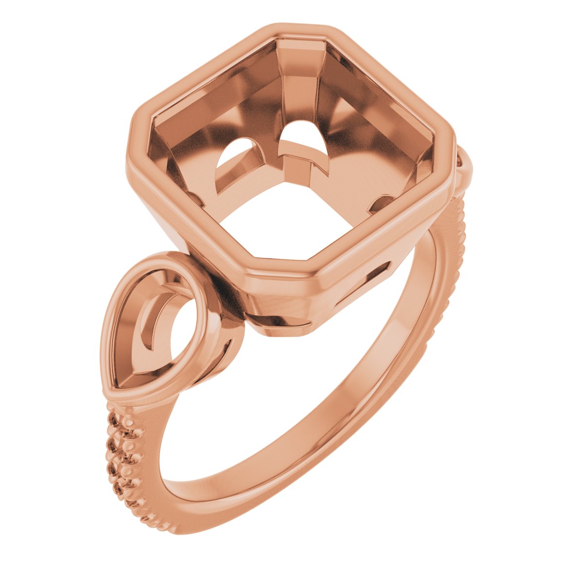 Bezel-Set Three-Stone Engagement Ring