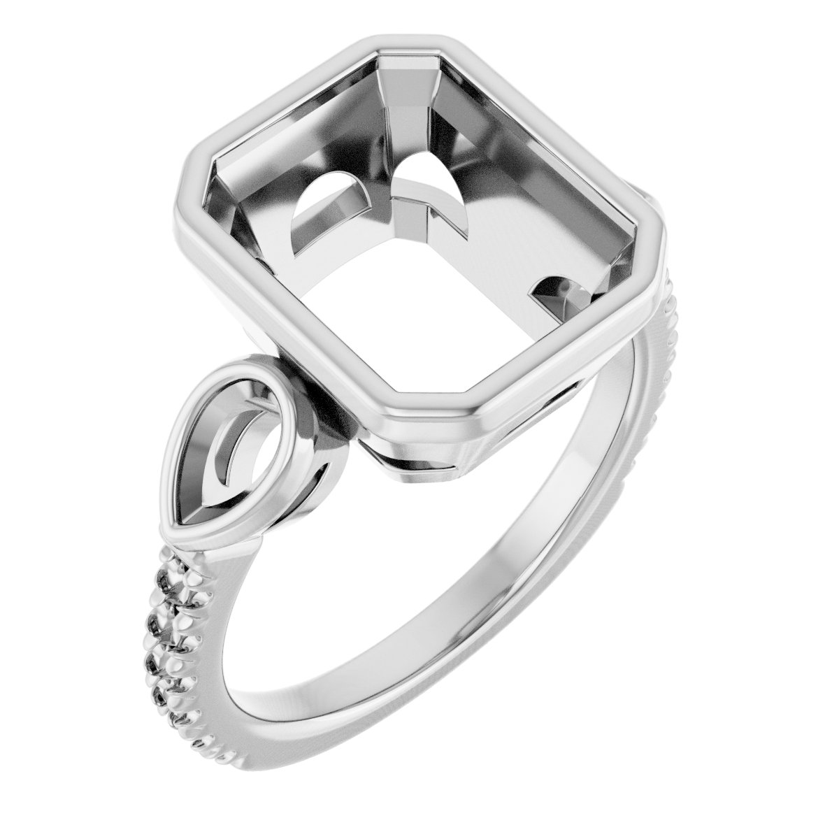 Bezel-Set Three-Stone Engagement Ring