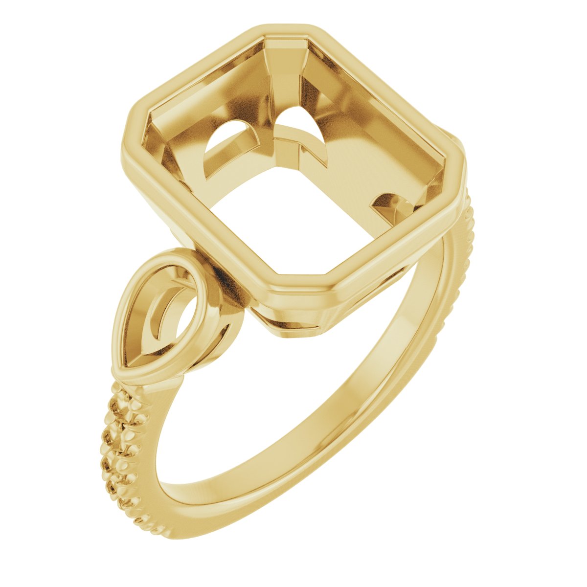 Bezel-Set Three-Stone Engagement Ring