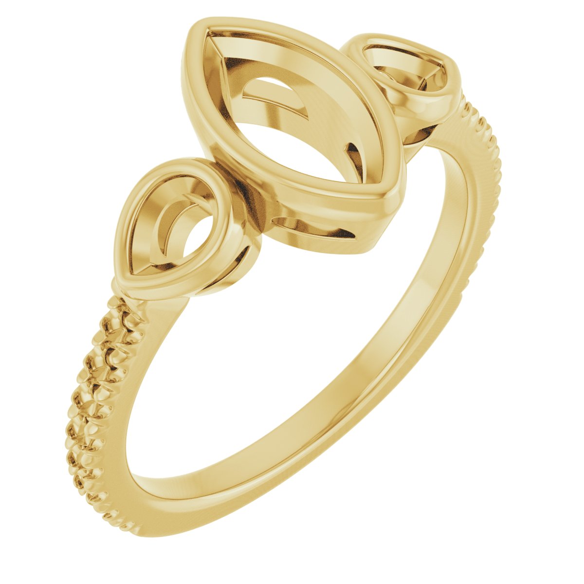 Bezel-Set Three-Stone Engagement Ring
