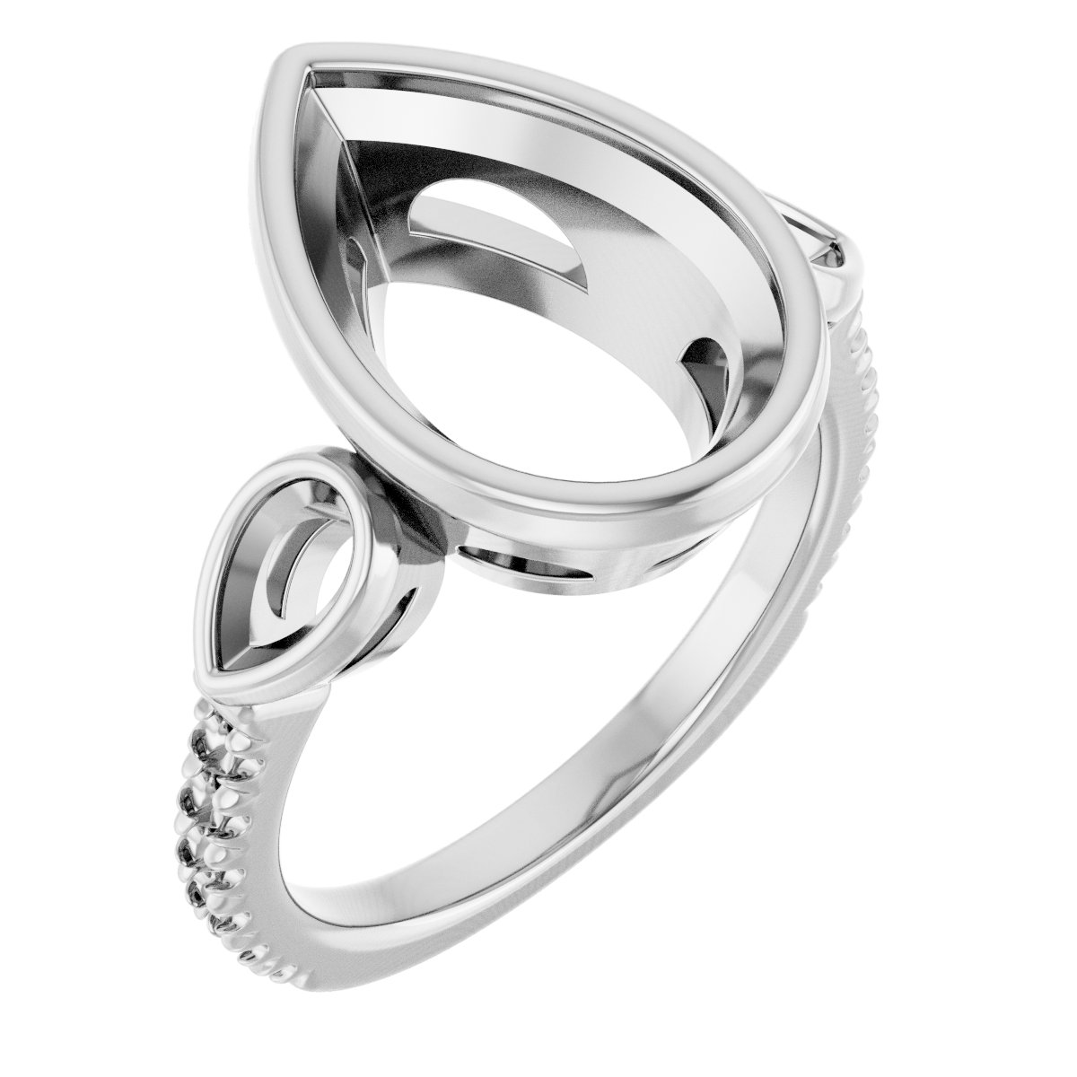 Bezel-Set Three-Stone Engagement Ring