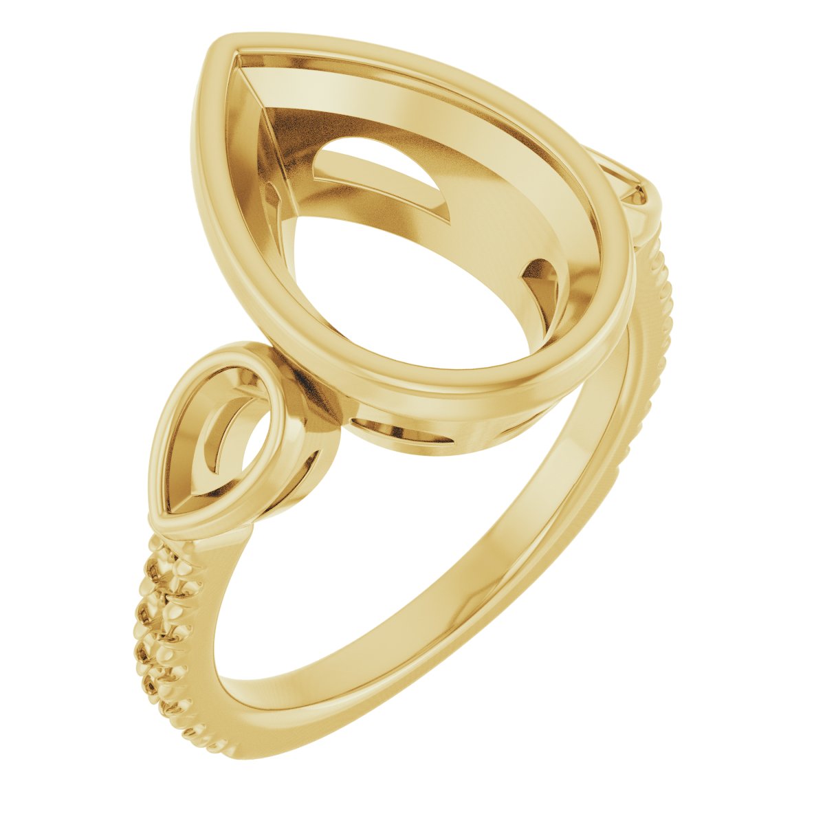 Bezel-Set Three-Stone Engagement Ring