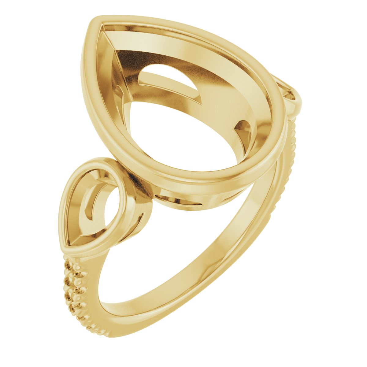 Bezel-Set Three-Stone Engagement Ring
