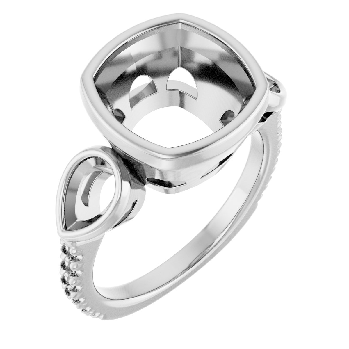 Bezel-Set Three-Stone Engagement Ring