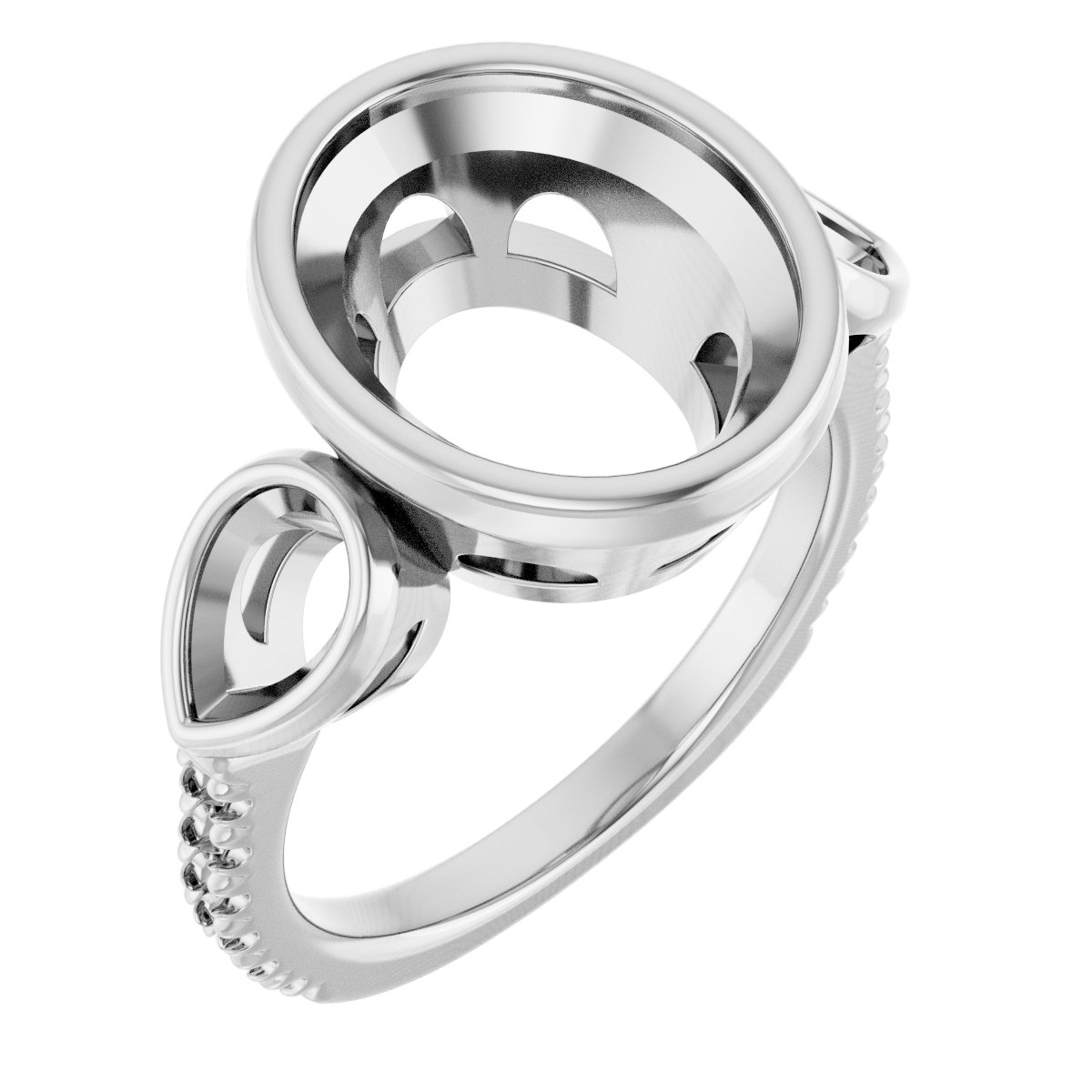 Bezel-Set Three-Stone Engagement Ring