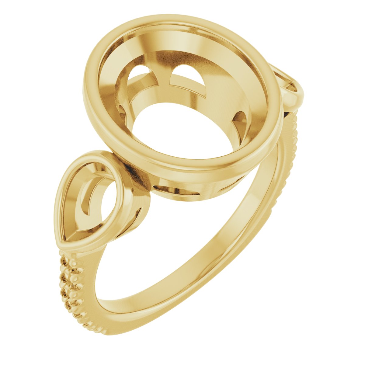 Bezel-Set Three-Stone Engagement Ring