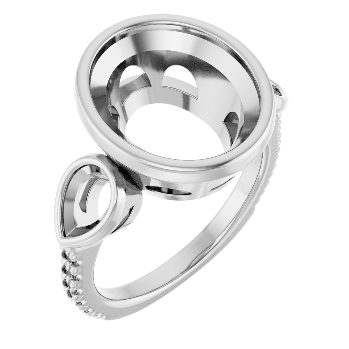 Bezel-Set Three-Stone Engagement Ring