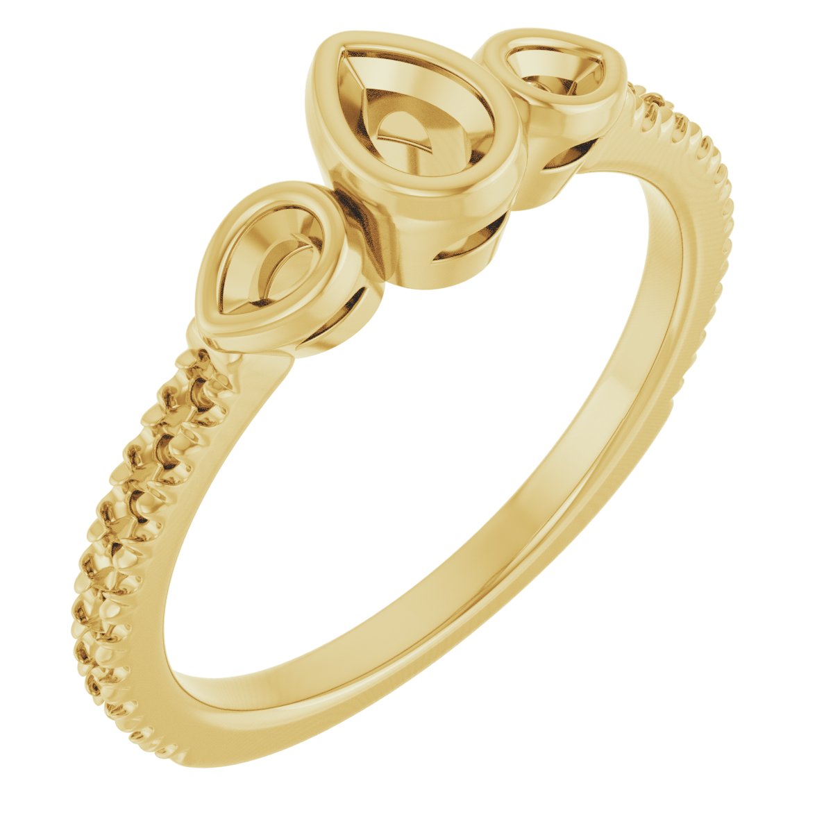 Bezel-Set Three-Stone Engagement Ring