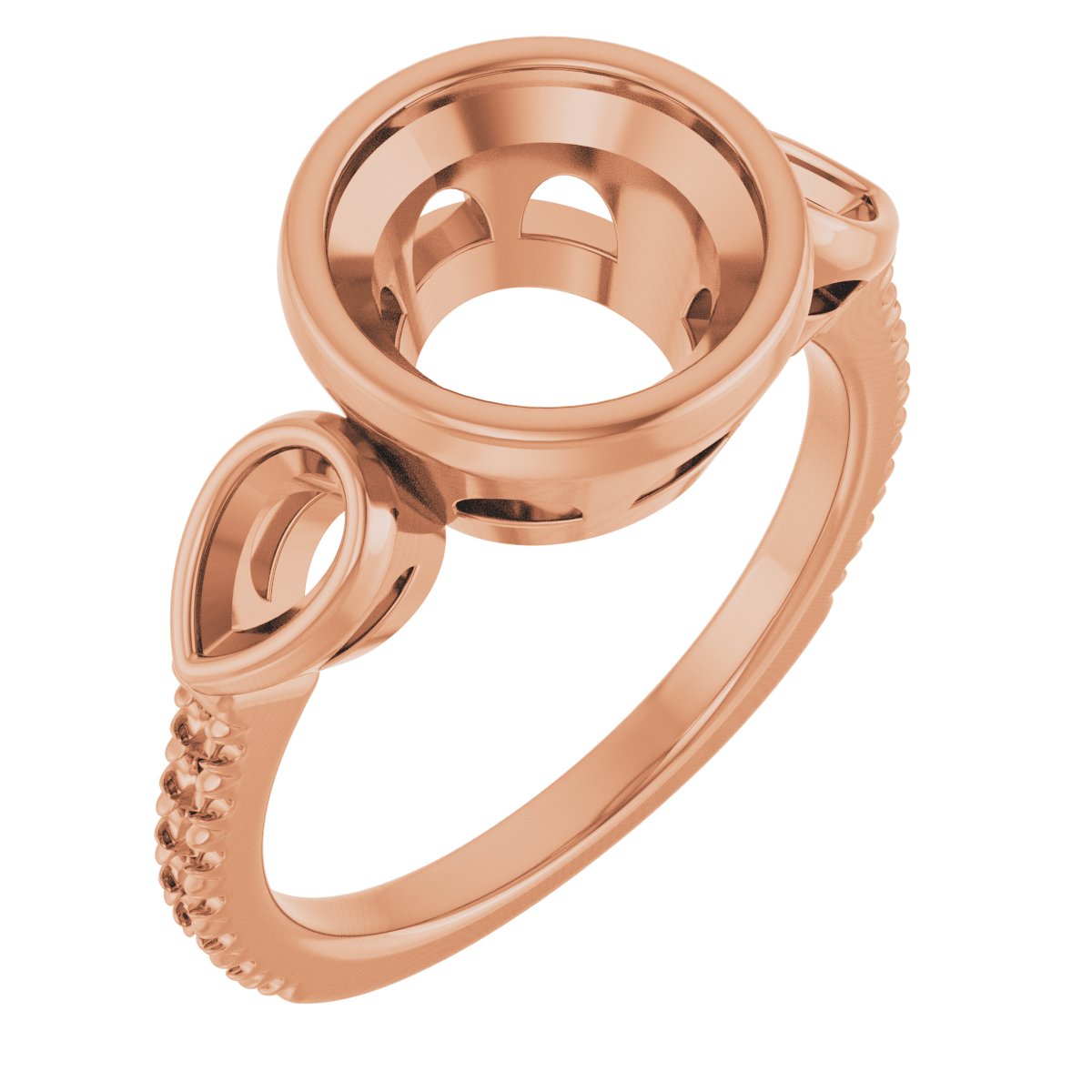 Bezel-Set Three-Stone Engagement Ring