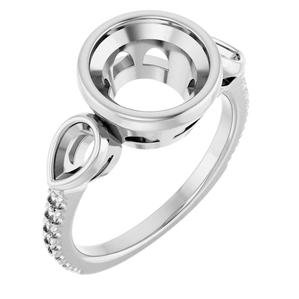 Bezel-Set Three-Stone Engagement Ring