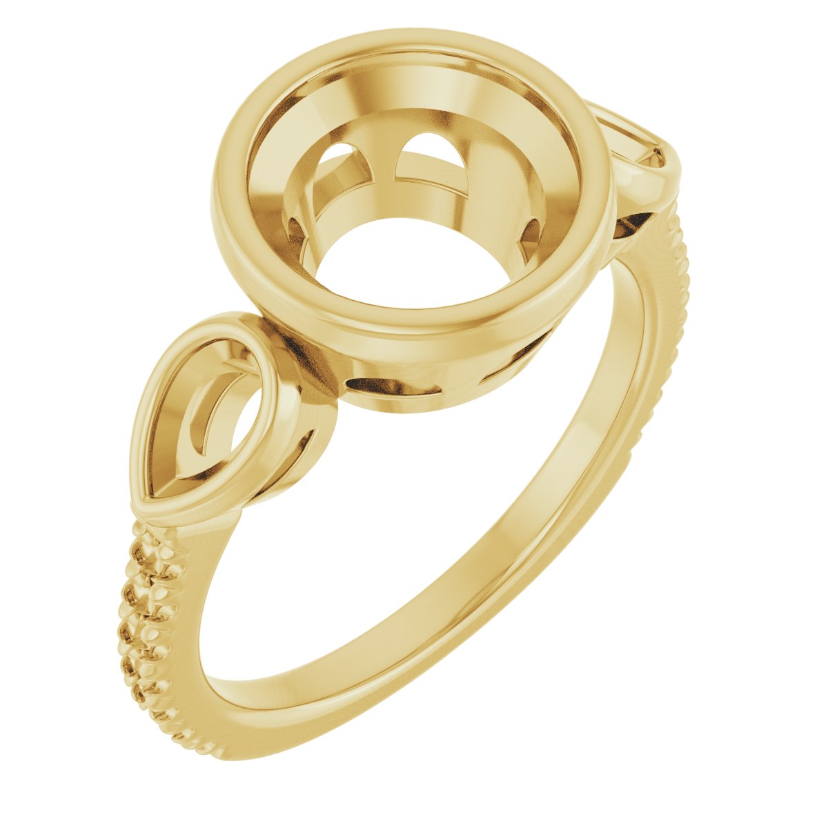 Bezel-Set Three-Stone Engagement Ring