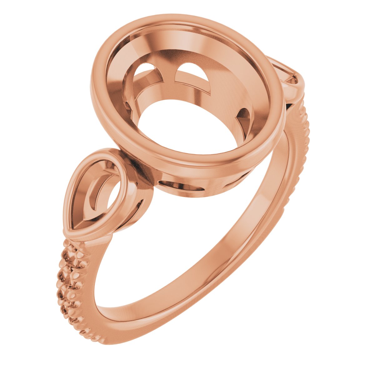 Bezel-Set Three-Stone Engagement Ring