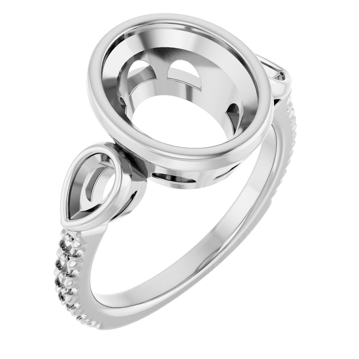 Bezel-Set Three-Stone Engagement Ring