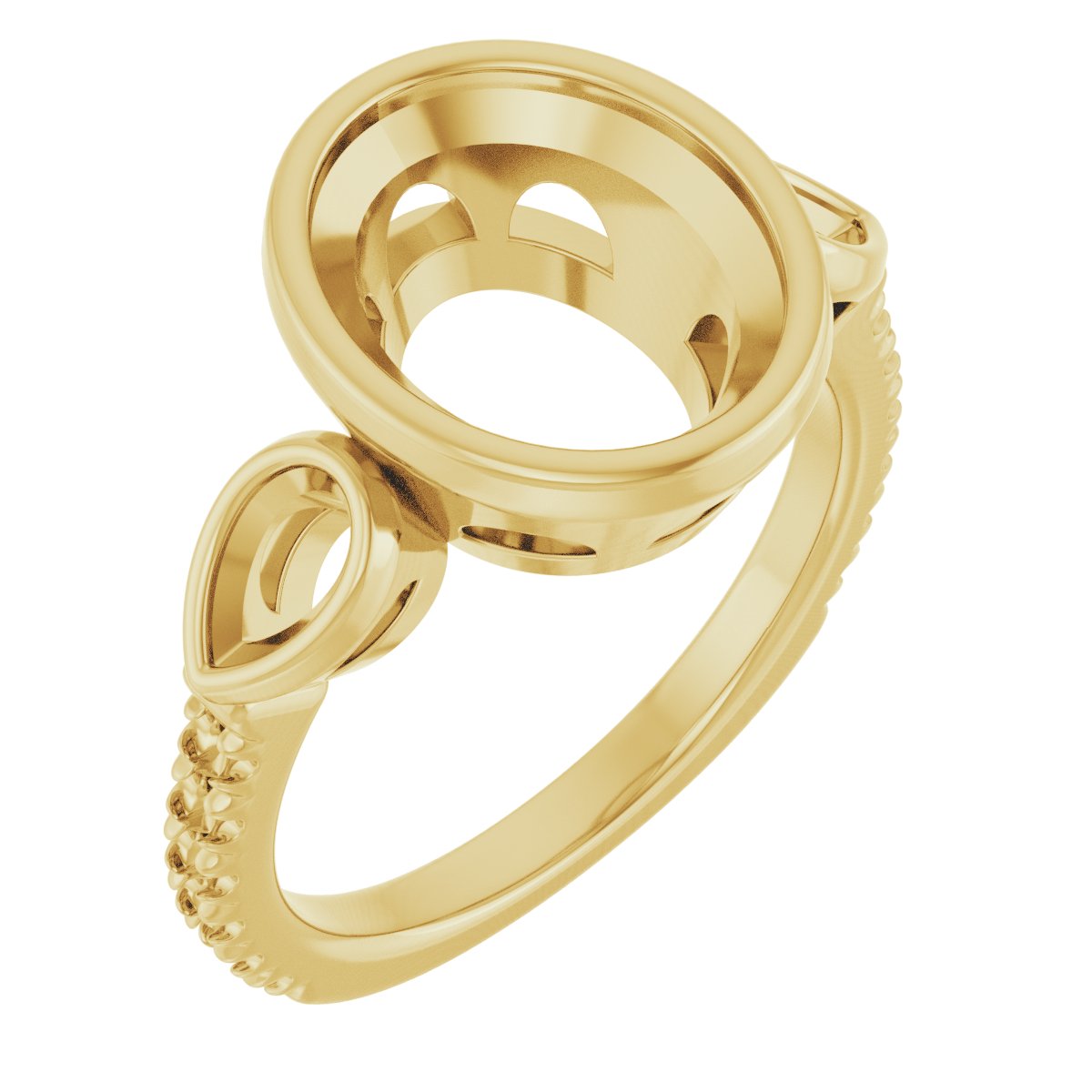 Bezel-Set Three-Stone Engagement Ring