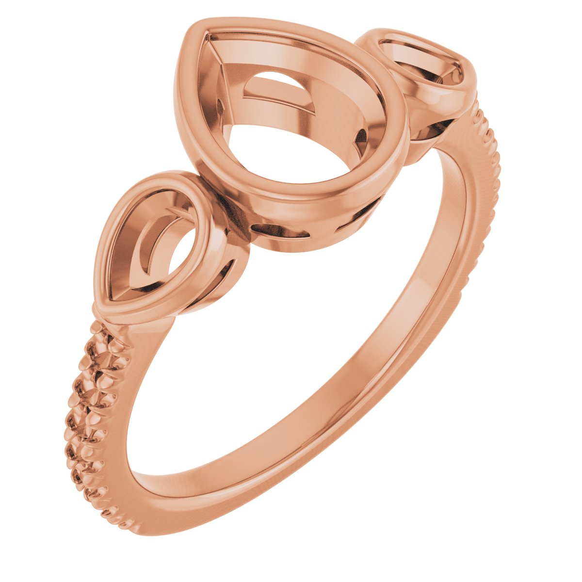 Bezel-Set Three-Stone Engagement Ring