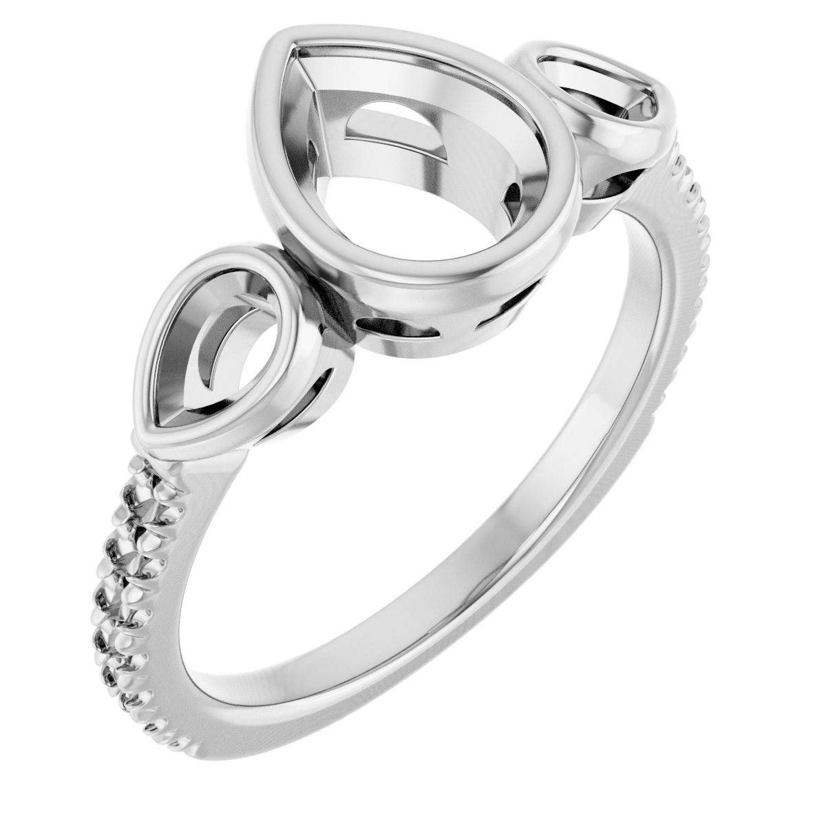Bezel-Set Three-Stone Engagement Ring