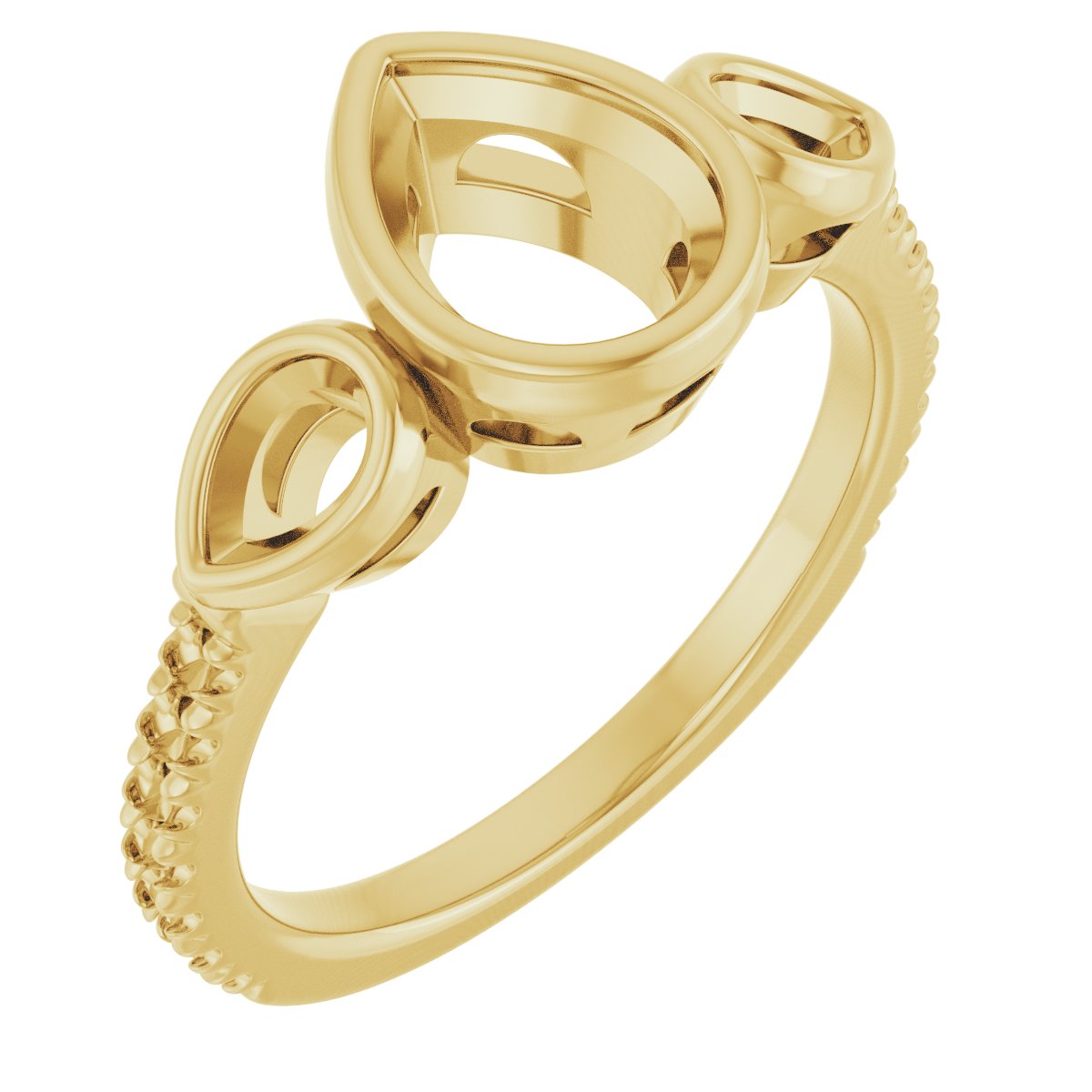 Bezel-Set Three-Stone Engagement Ring
