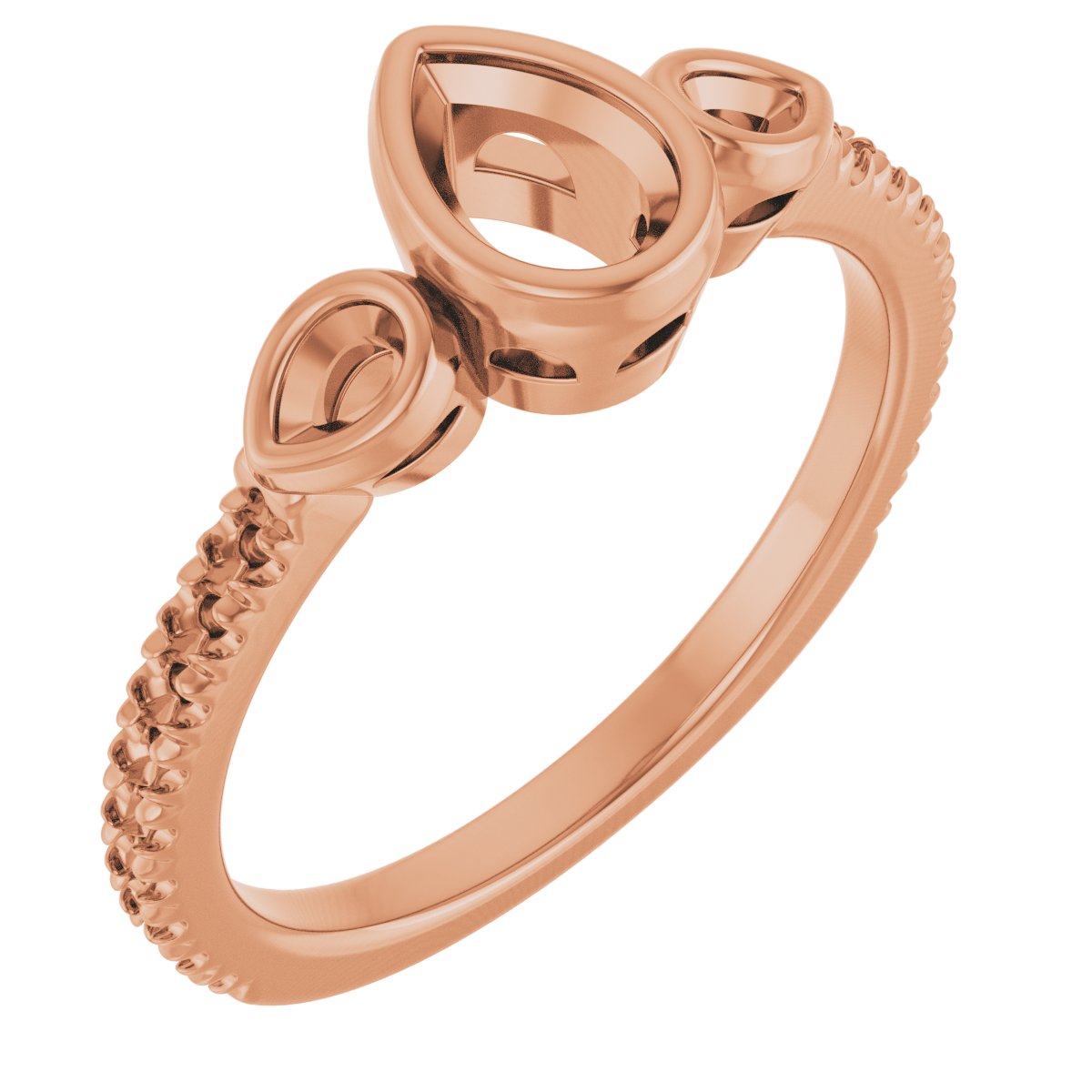 Bezel-Set Three-Stone Engagement Ring