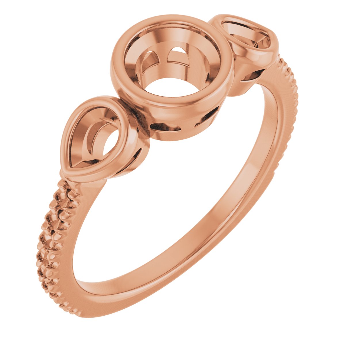 Bezel-Set Three-Stone Engagement Ring