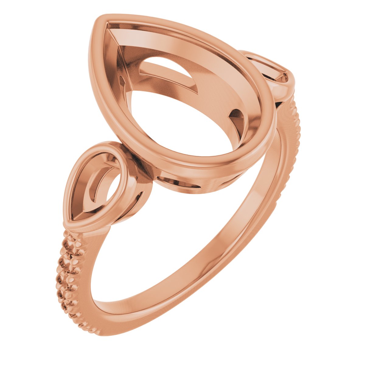 Bezel-Set Three-Stone Engagement Ring