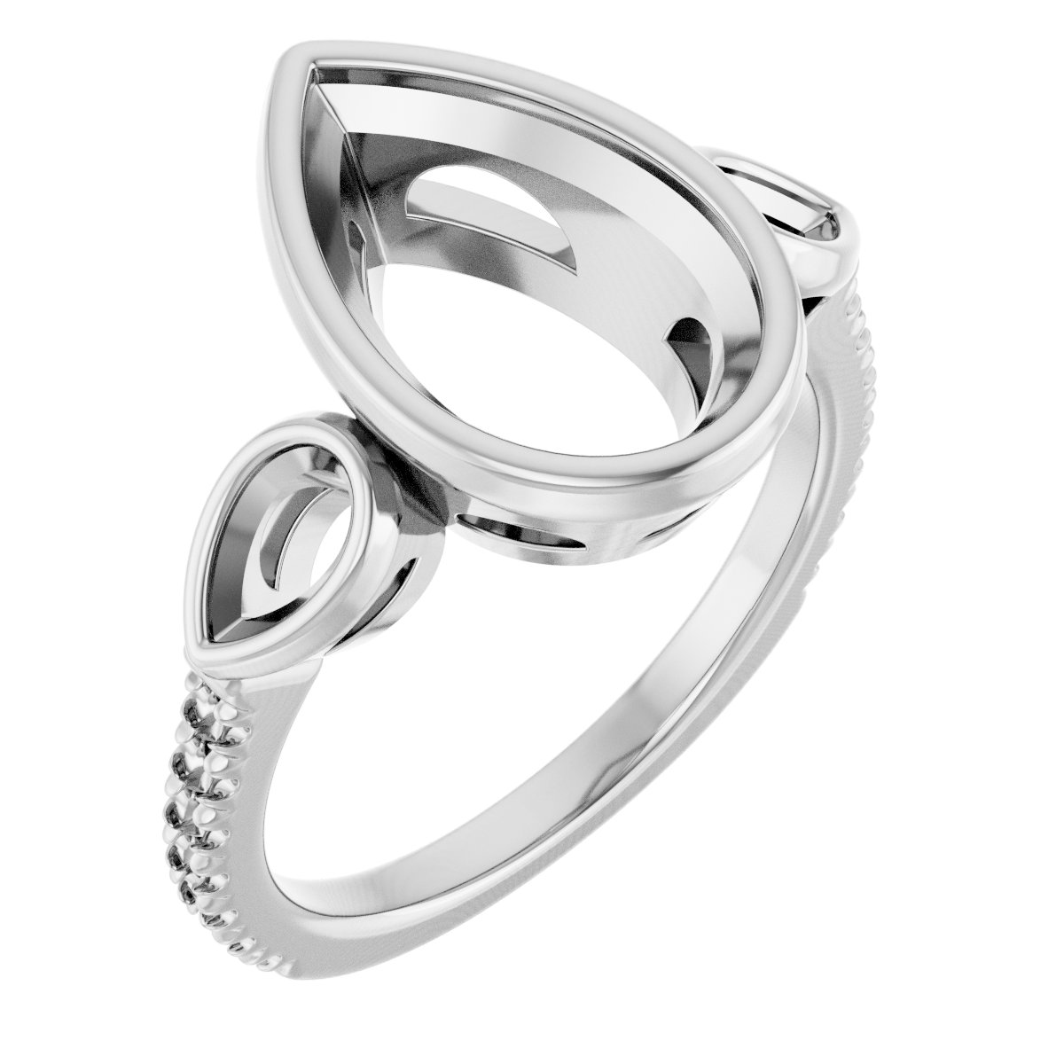 Bezel-Set Three-Stone Engagement Ring