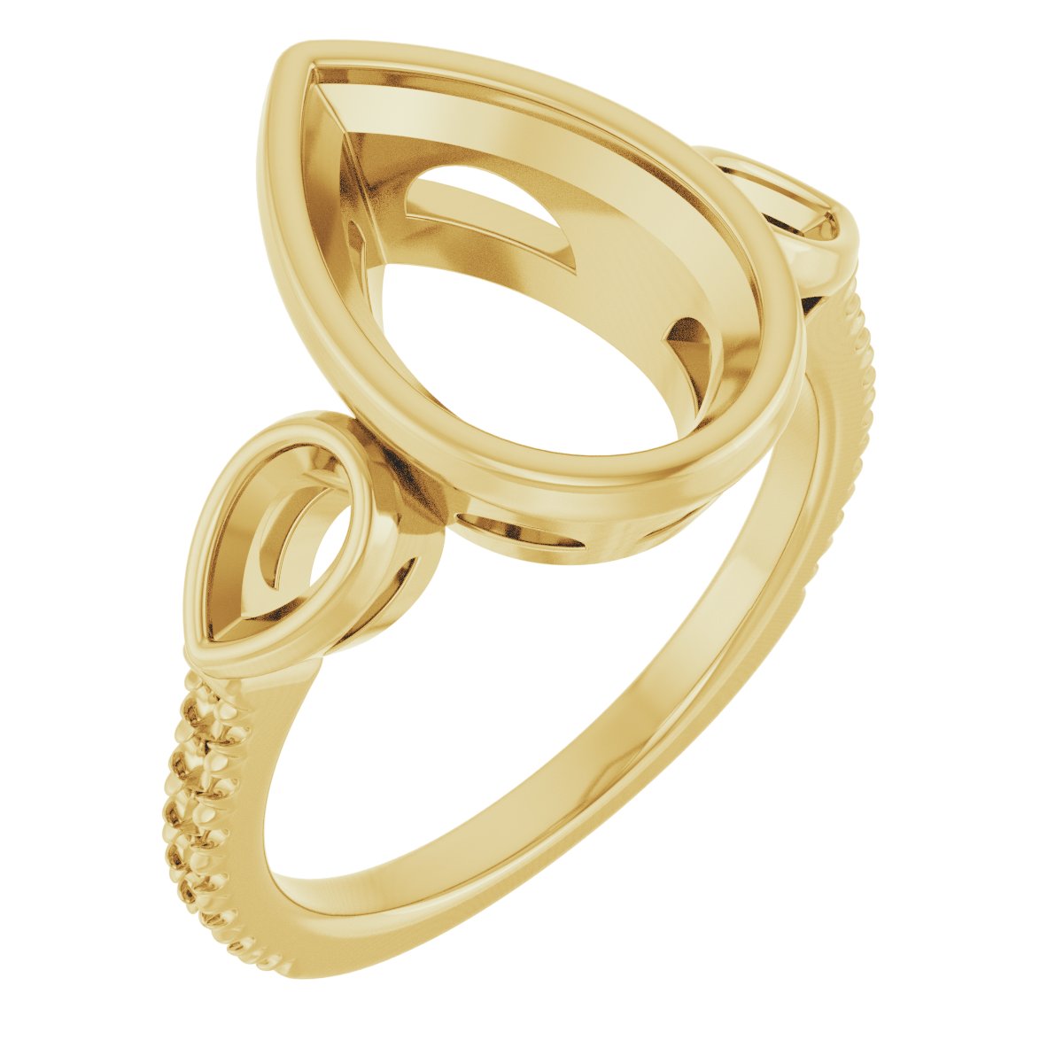 Bezel-Set Three-Stone Engagement Ring
