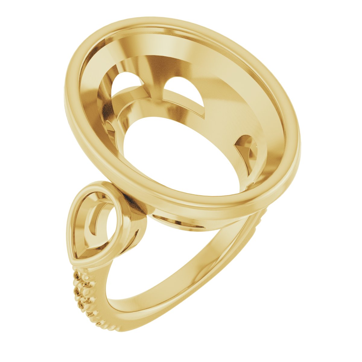 Bezel-Set Three-Stone Engagement Ring