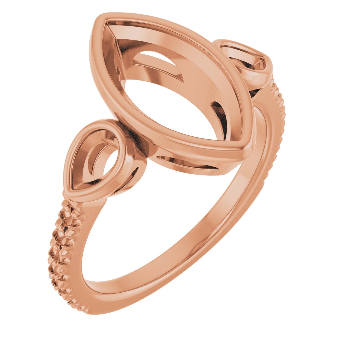 Bezel-Set Three-Stone Engagement Ring