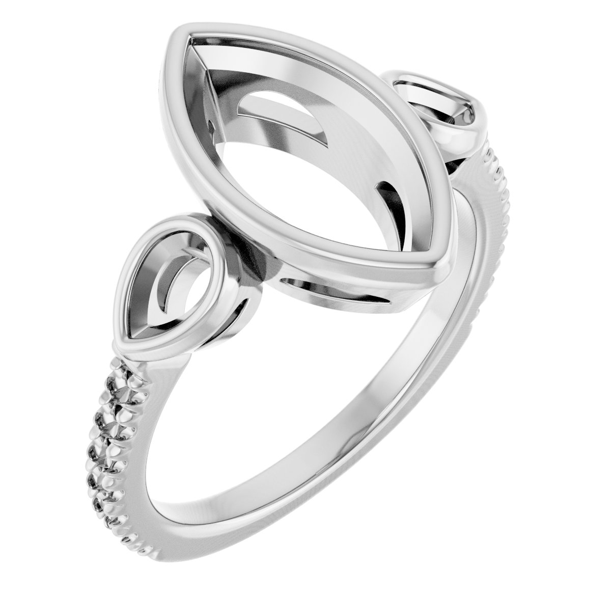 Bezel-Set Three-Stone Engagement Ring