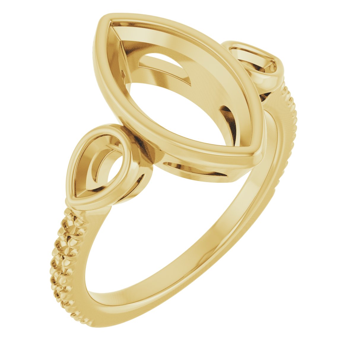 Bezel-Set Three-Stone Engagement Ring