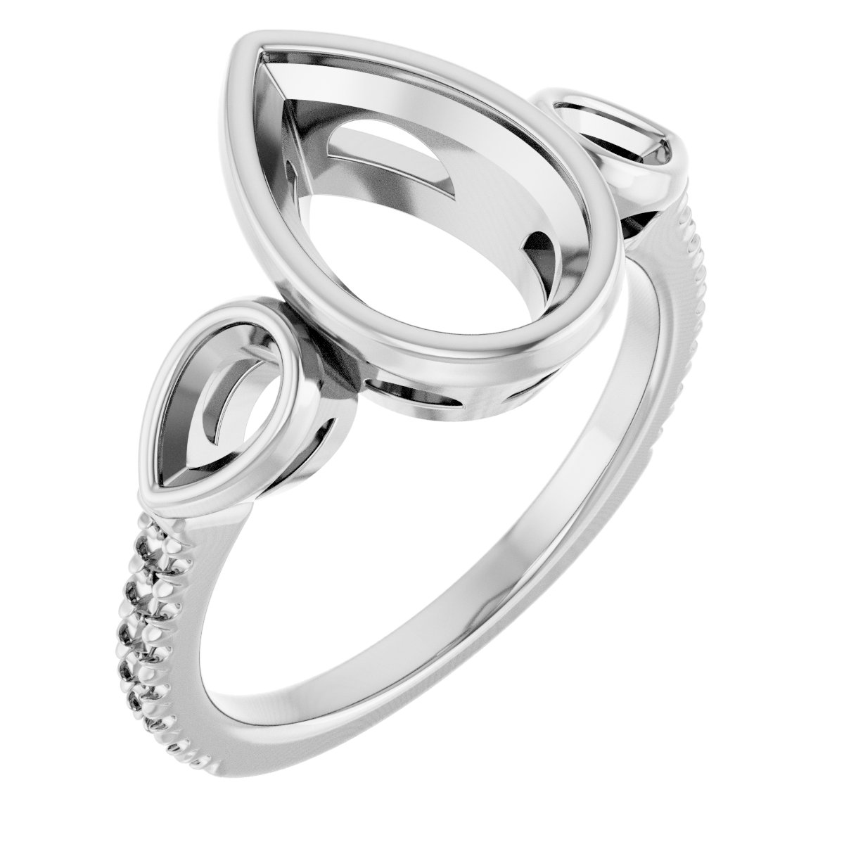 Bezel-Set Three-Stone Engagement Ring