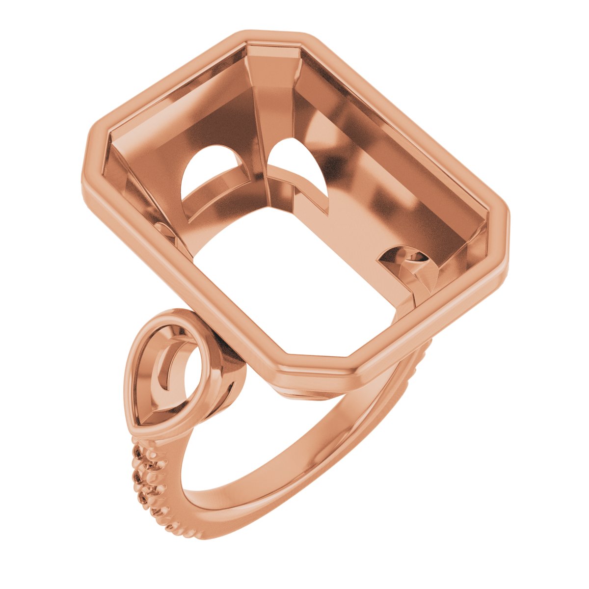 Bezel-Set Three-Stone Engagement Ring