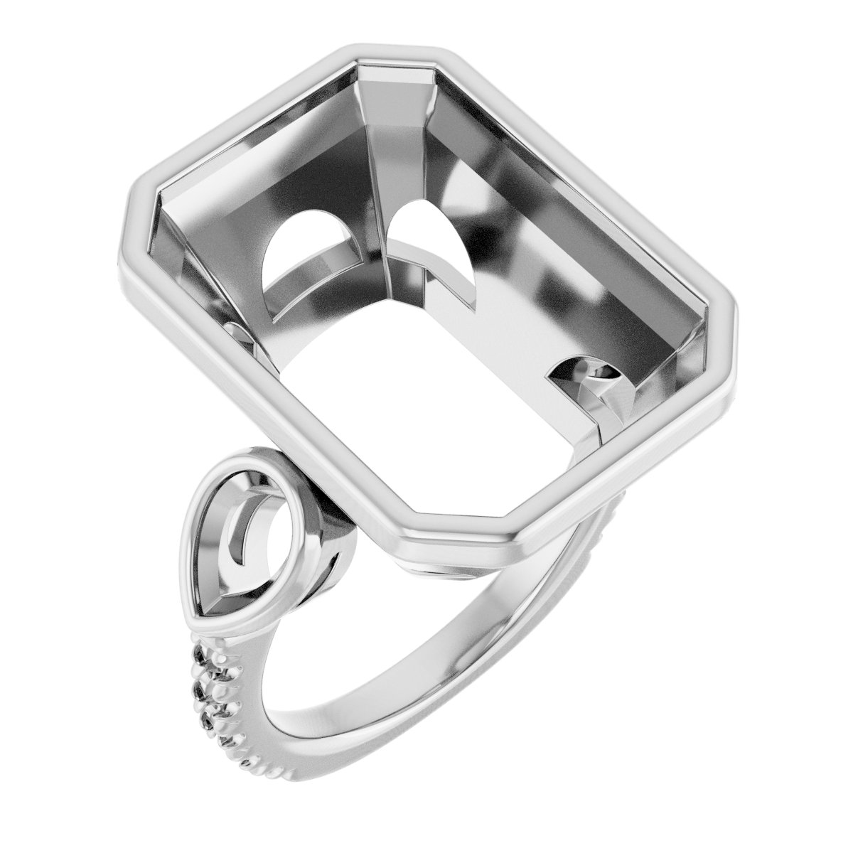 Bezel-Set Three-Stone Engagement Ring