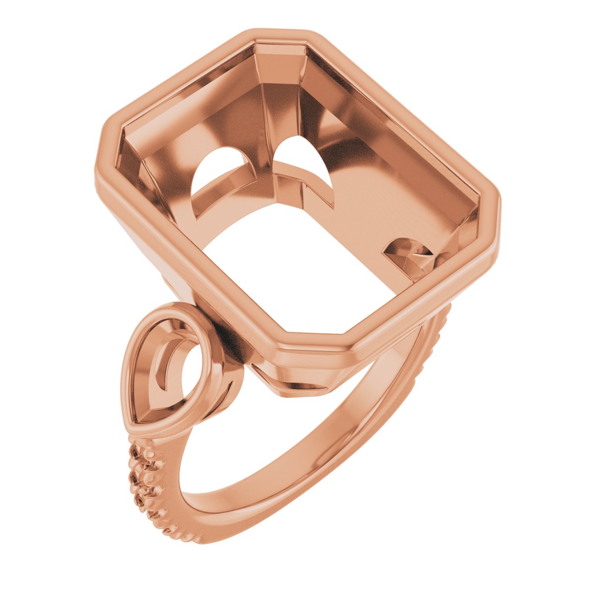 Bezel-Set Three-Stone Engagement Ring