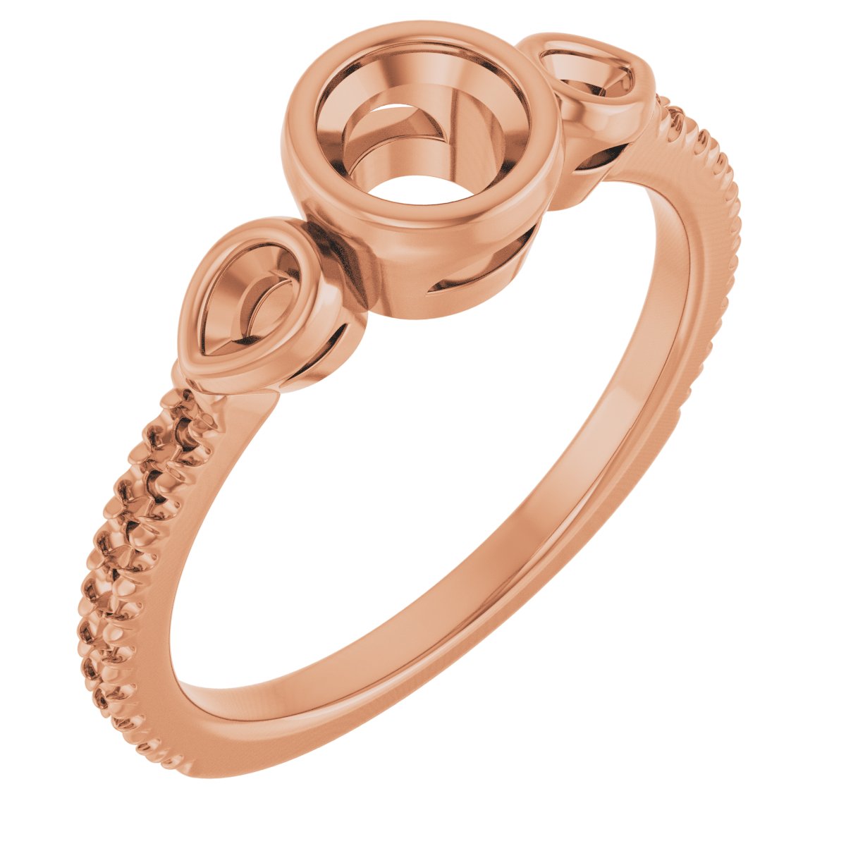 Bezel-Set Three-Stone Engagement Ring