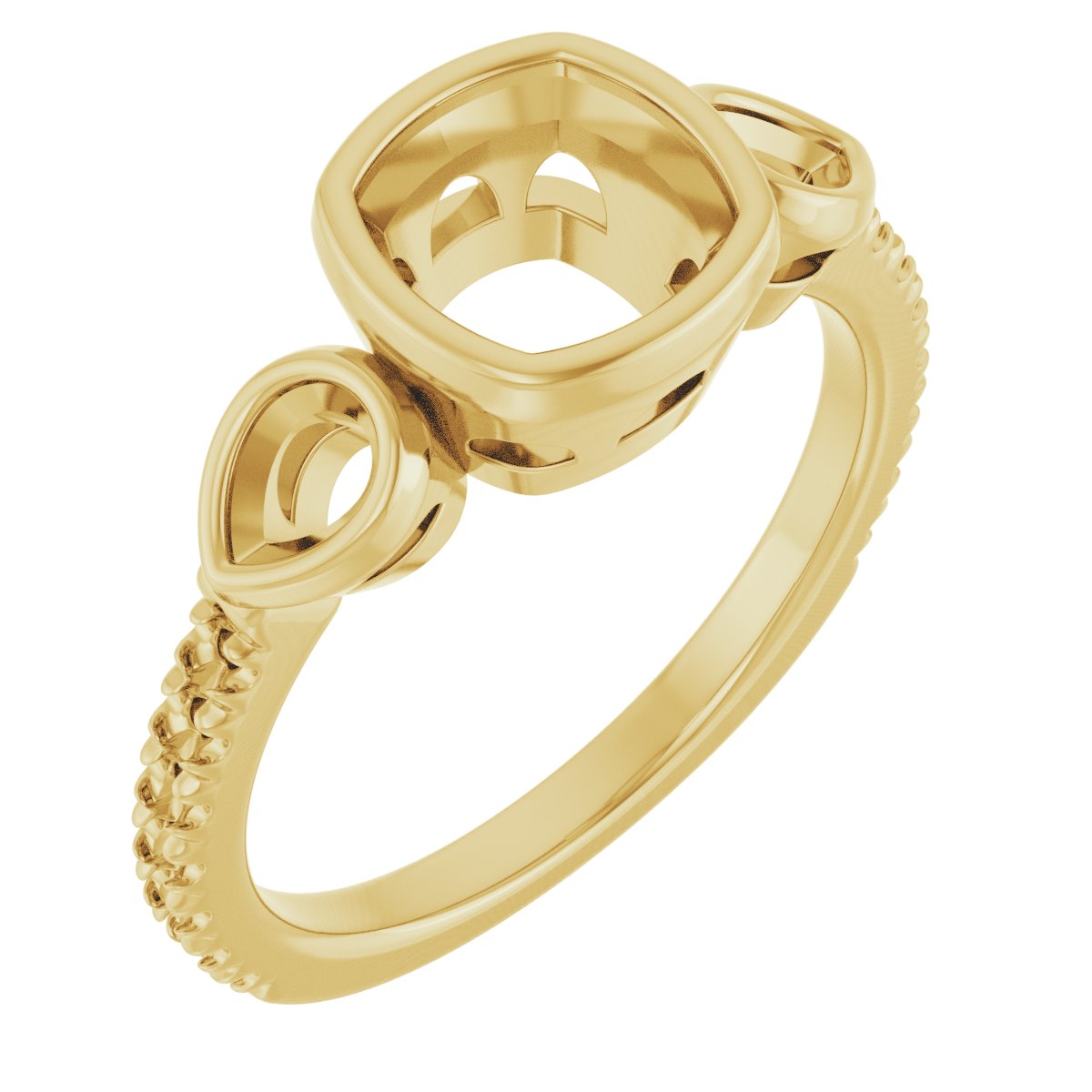 Bezel-Set Three-Stone Engagement Ring