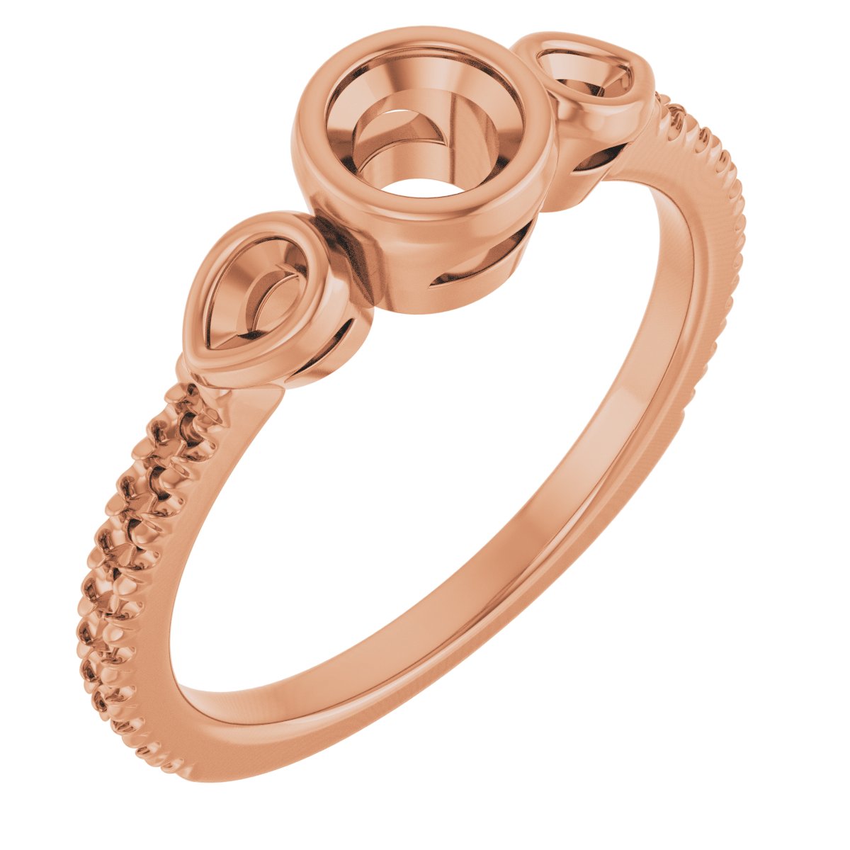 Bezel-Set Three-Stone Engagement Ring