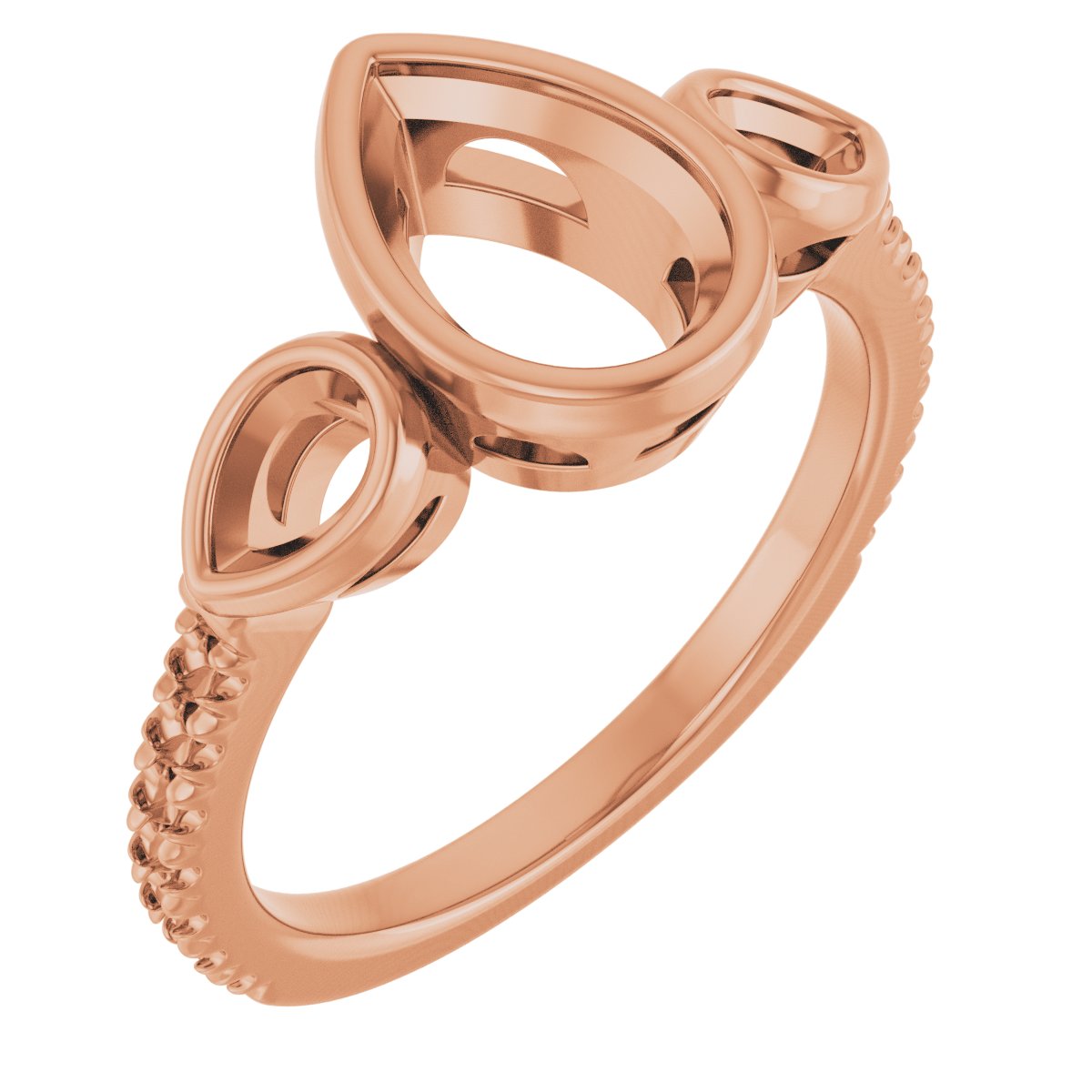 Bezel-Set Three-Stone Engagement Ring
