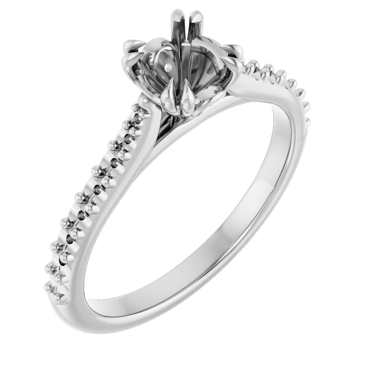 Double Claw-Prong Engagement Ring or Band