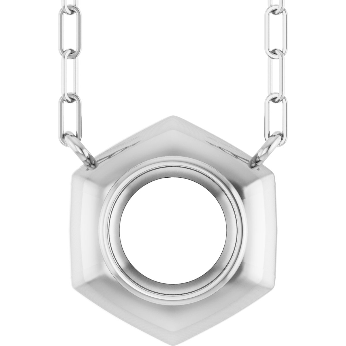 Bezel-Set Solitaire Necklace or Center