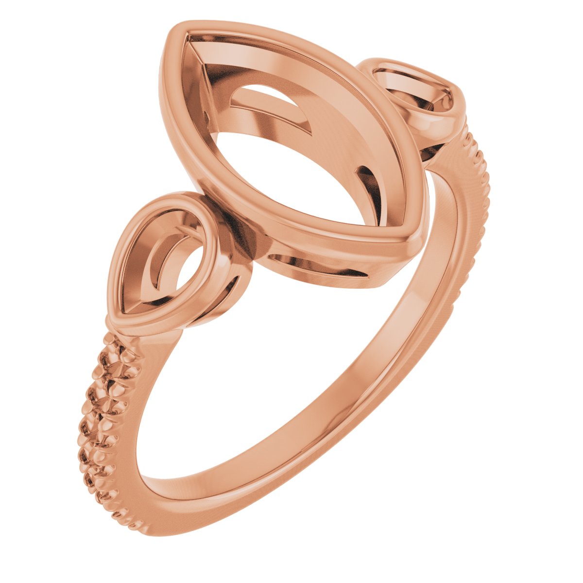 Bezel-Set Three-Stone Engagement Ring