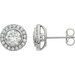 Sterling Silver 6 mm Round Imitation White Cubic Zirconia Halo-Style Earrings