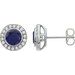 Sterling Silver 6 mm Round Imitation Blue Cubic Zirconia Halo-Style Earrings