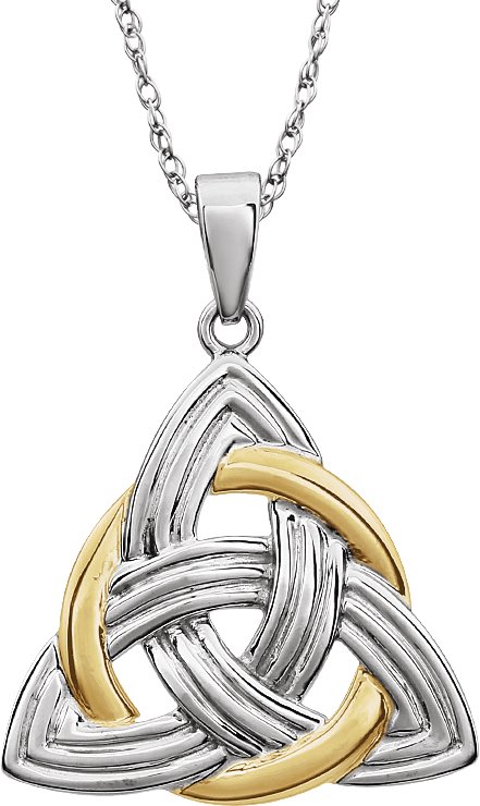 14K White/Yellow Celtic Pendant